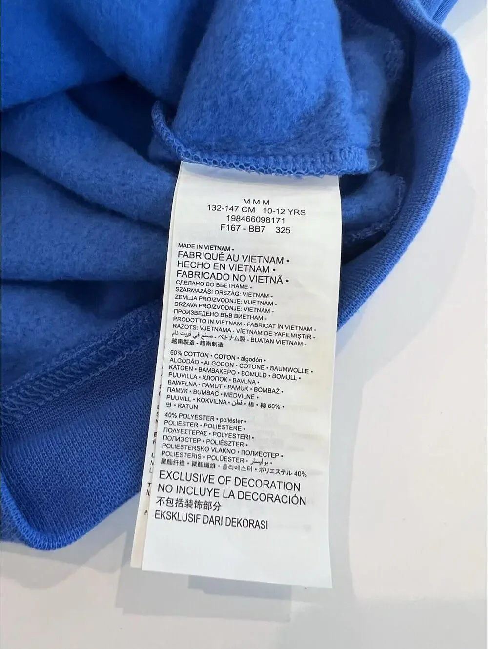 $55 Jordan Double Flight Graphic Hoodie 95F167-BB7 Blue Boys Girls GS Size L